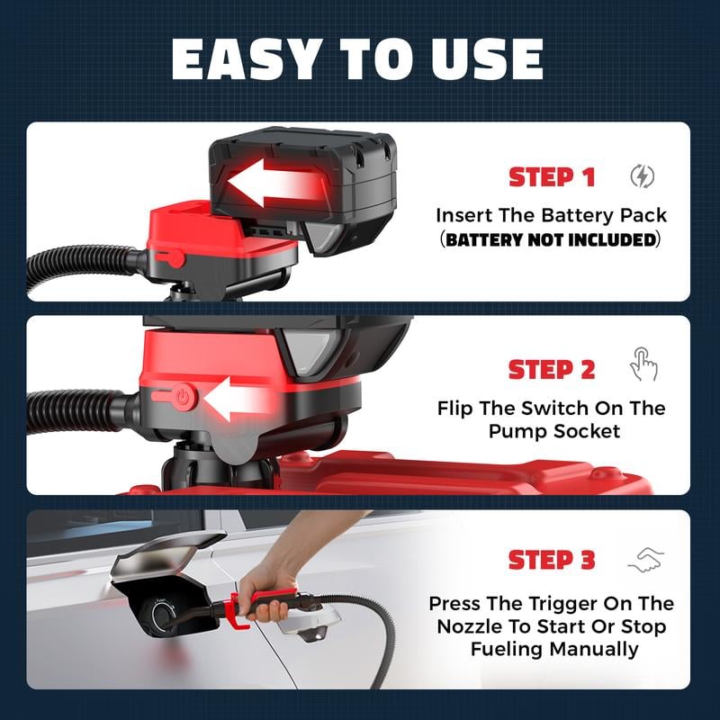 🔥Cordless Fuel Transfer Pump Compatible | with DeWalt 20V & Milwaukee 18V Batteries